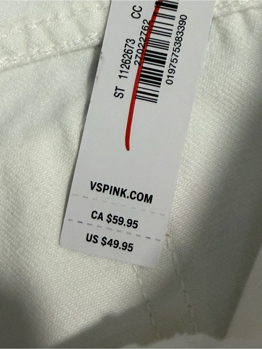 PINK Victoria's Secret White Mid-Rise Cutoff Jean Shorts 8 NWT - Picture 8 of 9